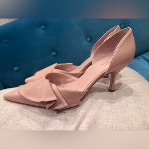 Kate Spade “Shayna” D’Orsay style pumps sz 9 ballet pink/blush pink leather EUC
